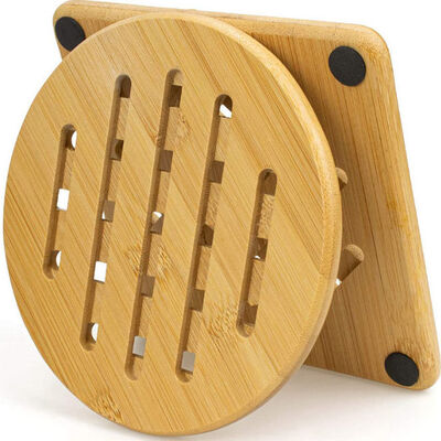 Ξύλινα καυτά μαξιλάρια Trivet μπαμπού κουζινών φυσικά ανθεκτικά στη θερμότητα