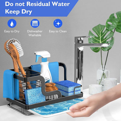 Ανοξείδωτο διοργανωτών Caddy νεροχυτών με το μετακινούμενο τηγάνι αγωγών για το σφουγγάρι