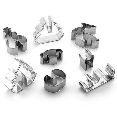 Τρισδιάστατο σύνολο φορμών μπισκότων κοπτών μπισκότων σειράς Χριστουγέννων ανοξείδωτου DIY