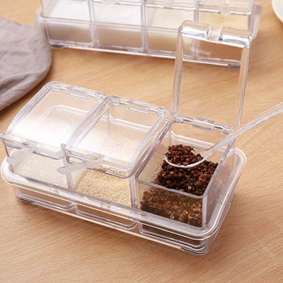 Η κουζίνα 4 κομμάτια καθαρίζει το ακρυλικό κιβώτιο καρυκευμάτων για την αποθήκευση καρυκευμάτων καρυκευμάτων
