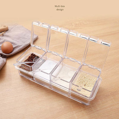 Η κουζίνα 4 κομμάτια καθαρίζει το ακρυλικό κιβώτιο καρυκευμάτων για την αποθήκευση καρυκευμάτων καρυκευμάτων