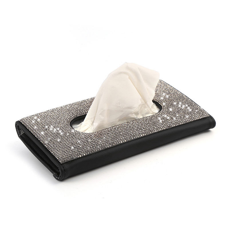 PU διαμαντιών κάτοχος πετσετών κιβωτίων ιστού γείσων αυτοκινήτων δέρματος για το αυτοκίνητο