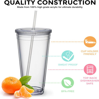 Διαφανή 32 Oz Insolated Double Wall Tumblers Υλικό PS