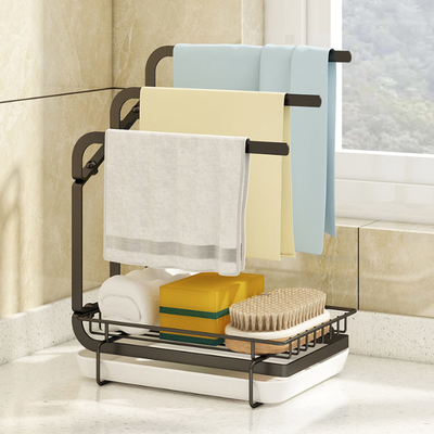 Σφουγγαροθήκη Νεροχύτης Κουζίνας Caddy Organizer με Ταψί Αποστράγγισης
