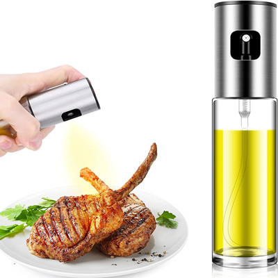 Ψεκαστήρας ελαιόλαδου Sliver 100ml με καπάκι από ανοξείδωτο χάλυβα