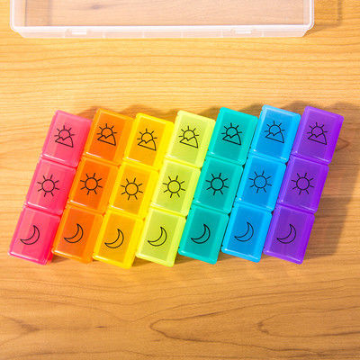 Φορητή υγρασία - απόδειξη κιβώτιο χαπιών 7 ημερών με τα μεγάλα διαμερίσματα