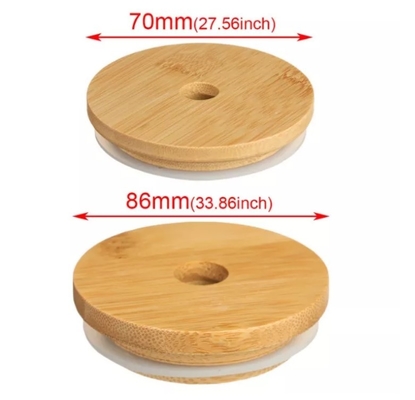 Ηλεκτρικός οικιακός εξοπλισμός 70mm/86mm καπάκια του Mason μπαμπού με τα καλύμματα του Mason σφραγίδων τρυπών και σιλικόνης αχύρου