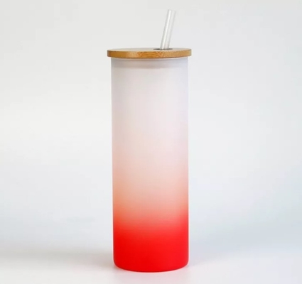 18oz παγωμένο μπουκάλι νερό κλίσης κατανάλωσης συνήθειας εξάχνωσης φλυτζάνια με το καπάκι μπαμπού