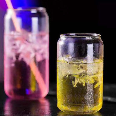 400ml 13.5oz καθαρίζουν περιτοιχισμένες κούπες γυαλιού φλυτζανιών γυαλιού Beercan τις διπλάσιο για τον παγωμένο καφέ