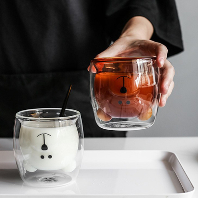 300ml διπλοτειχισμένα μονωμένα φλυτζάνια Macchiato Espresso κατανάλωσης συνήθειας γυαλιού για το γραφείο