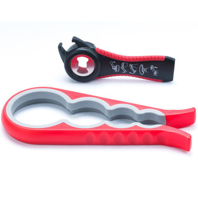 5 σε 1 πολυ εξάρτηση ανοιχτηριών μπουκαλιών ανοιχτηριών δοχείων λειτουργίας με τη λαβή σιλικόνης