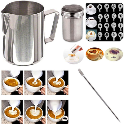 Ουσιαστικός Barista δονητής 16pcs καφέ σταμνών γάλακτος Espresso εργαλείων συνήθειας 12Oz