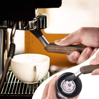 Φυσική καθαρίζοντας βούρτσα μύλων καφέ Espresso ξύλων καρυδιάς ξύλινη για Barista