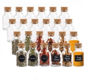 5oz κουζίνα που καρυκεύει τα κενά βάζα καρυκευμάτων με τα καπάκια και τις ετικέτες του Κορκ
