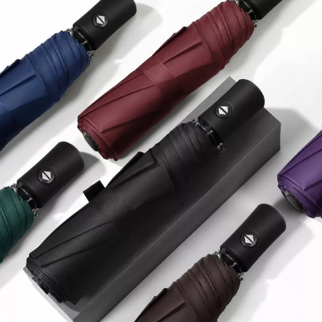 Τα Windproof πλαστικά προϊόντα ηλεκτρικών οικιακών εξοπλισμών αυτόματα ανοίγουν τη διπλώνοντας ομπρέλα 3 με το λογότυπο